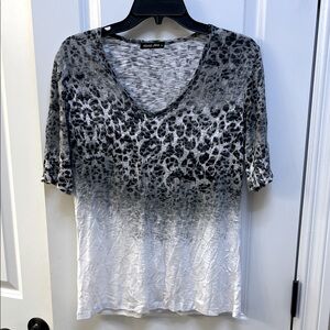 David Cline animal print short sleeve top